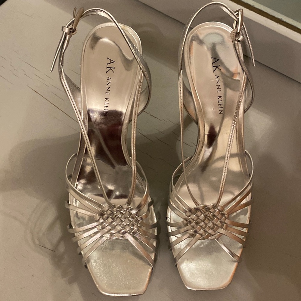 Silver high heels